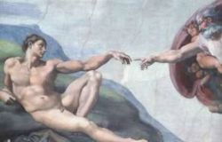 "A criao de Ado", quadro do pintor Michelangelo, inspirado na criao do homem segundo o livro do Gnesis. - Fonte: <http://www.cursoarte.hpg.ig.com.br/aulas/imagens/michelangelo_14.jpg>.